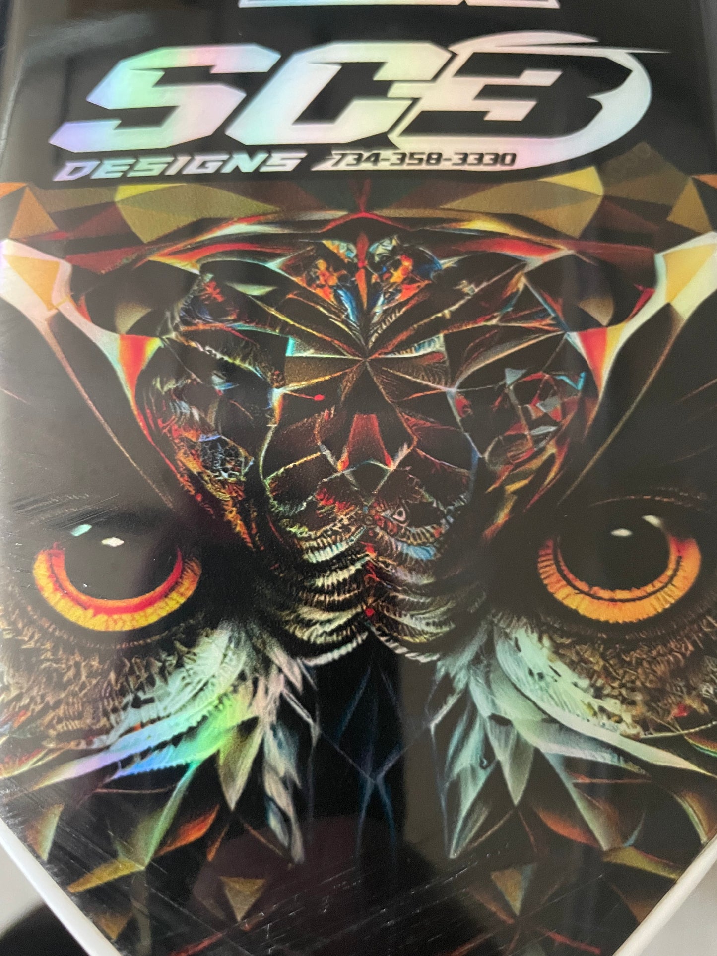 Phathead Racing logo decal - Holographic Owl