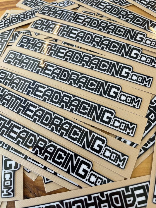 Phathead Racing logo decal - black and white 5 pack