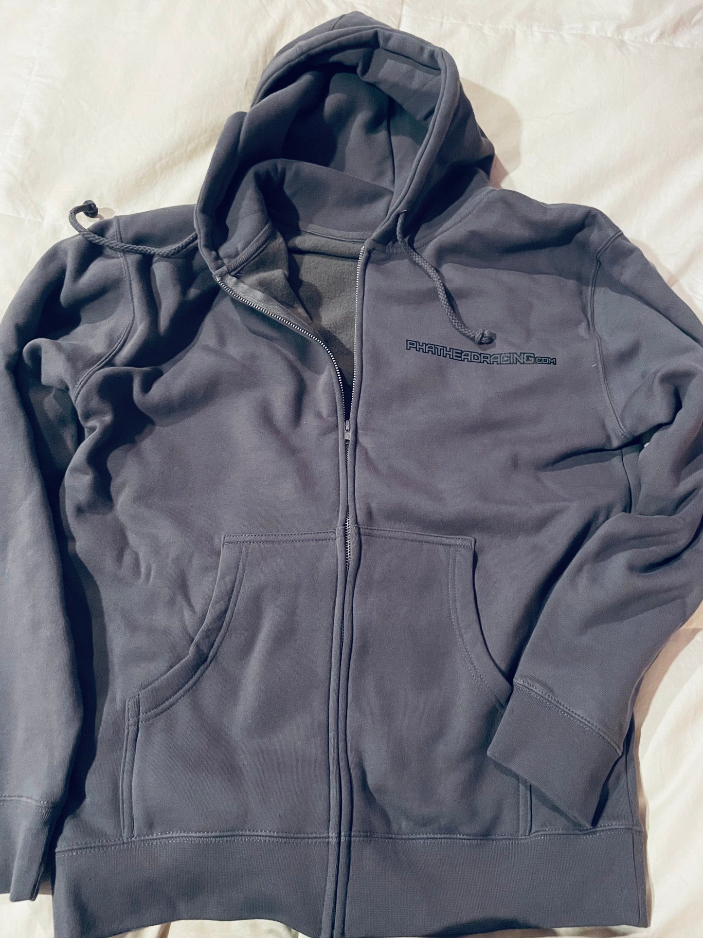 Phathead Racing Hoodie - Full Zip logo Jacket - Gray