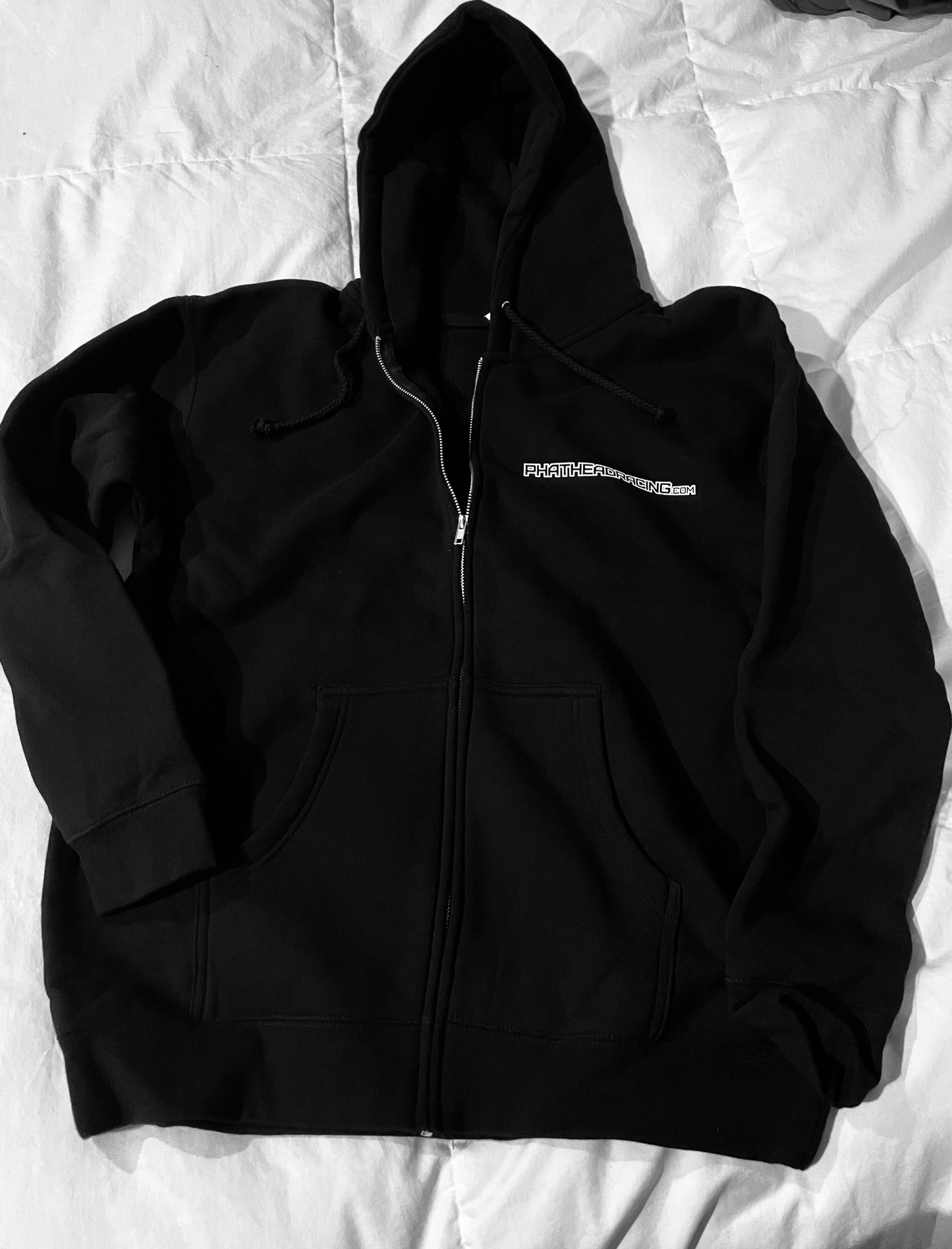 Phathead Racing Hoodie - Full Zip logo Jacket - Black