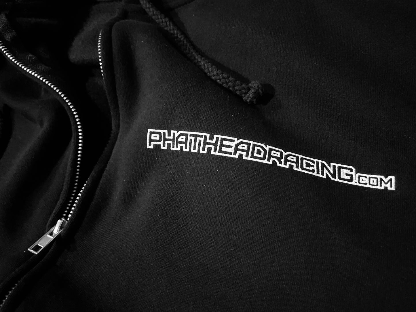 Phathead Racing Hoodie - Full Zip logo Jacket  - Black