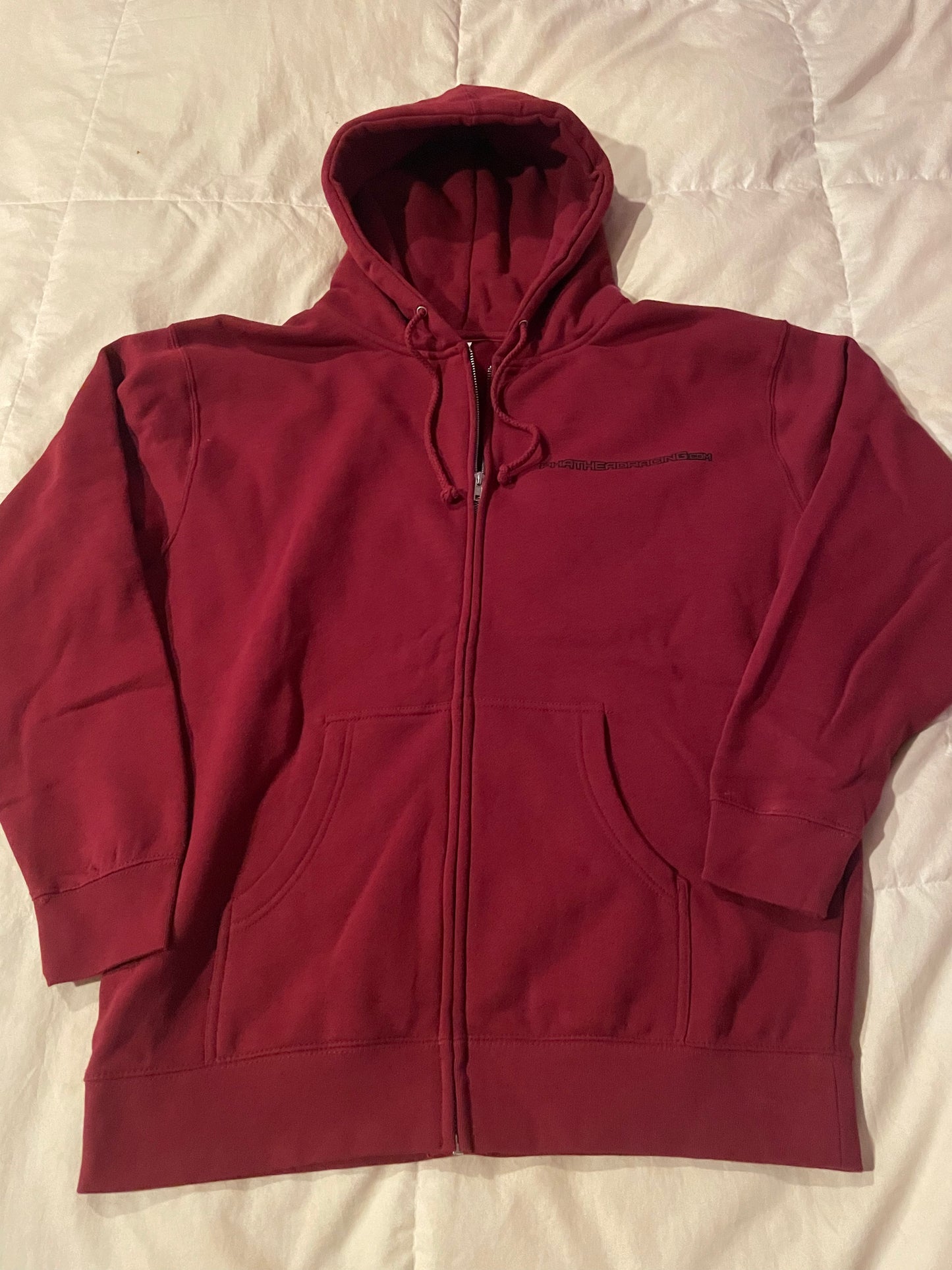 Phathead Racing Hoodie - Full Zip logo Jacket  - Burgundy Red